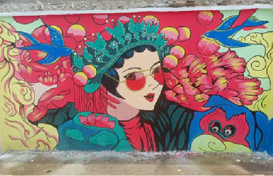 五峰墙体彩绘-网红墙