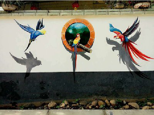 五峰视觉错位-3D墙绘设计