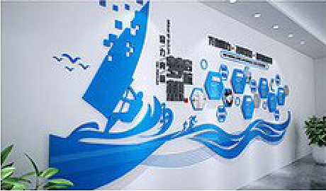 五峰海浪主题文化墙如何设计？