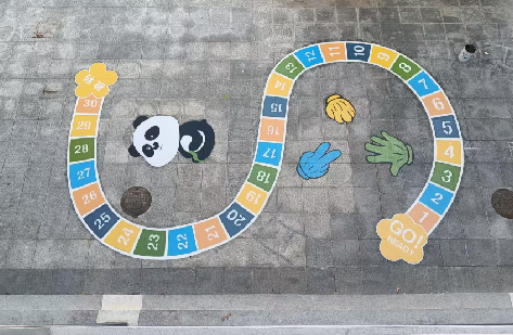 五峰地面游戏彩绘