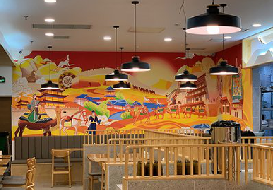 五峰商业空间彩绘介绍。