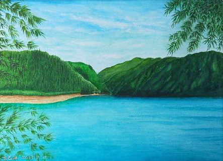 五峰在墙绘中，如何绘画绿水青山？