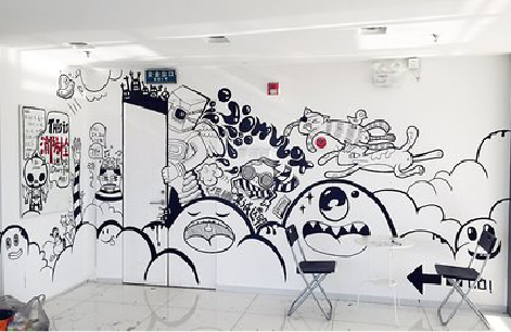 五峰手绘墙并非传统涂鸦。